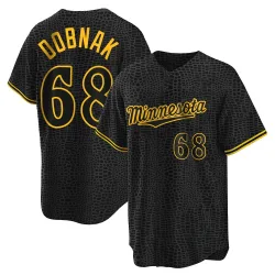Minnesota Twins Randy Dobnak Black Replica Men's Snake Skin City Player Jersey