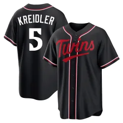 Minnesota Twins Ryan Kreidler Black Replica Men's Fashion Out Player Jersey