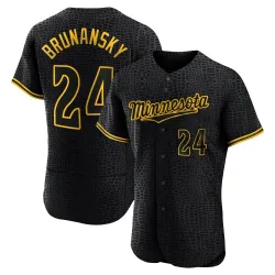 Minnesota Twins Tom Brunansky Black Authentic Men's Snake Skin City Player Jersey