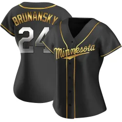 Minnesota Twins Tom Brunansky Black Golden Replica Women's Alternate Player Jersey