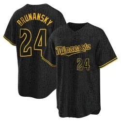Minnesota Twins Tom Brunansky Black Replica Men's Snake Skin City Player Jersey