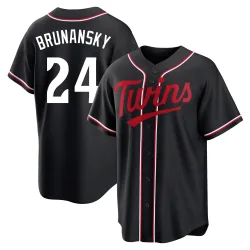 Minnesota Twins Tom Brunansky Black Replica Youth Fashion Out Player Jersey