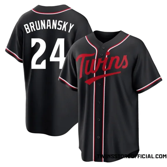Minnesota Twins Tom Brunansky Black Replica Youth Fashion Out Player Jersey