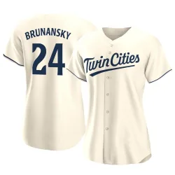 Minnesota Twins Tom Brunansky Cream Authentic Women's Alternate Player Jersey