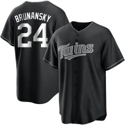 Minnesota Twins Tom Brunansky White Replica Men's Black/ Player Jersey